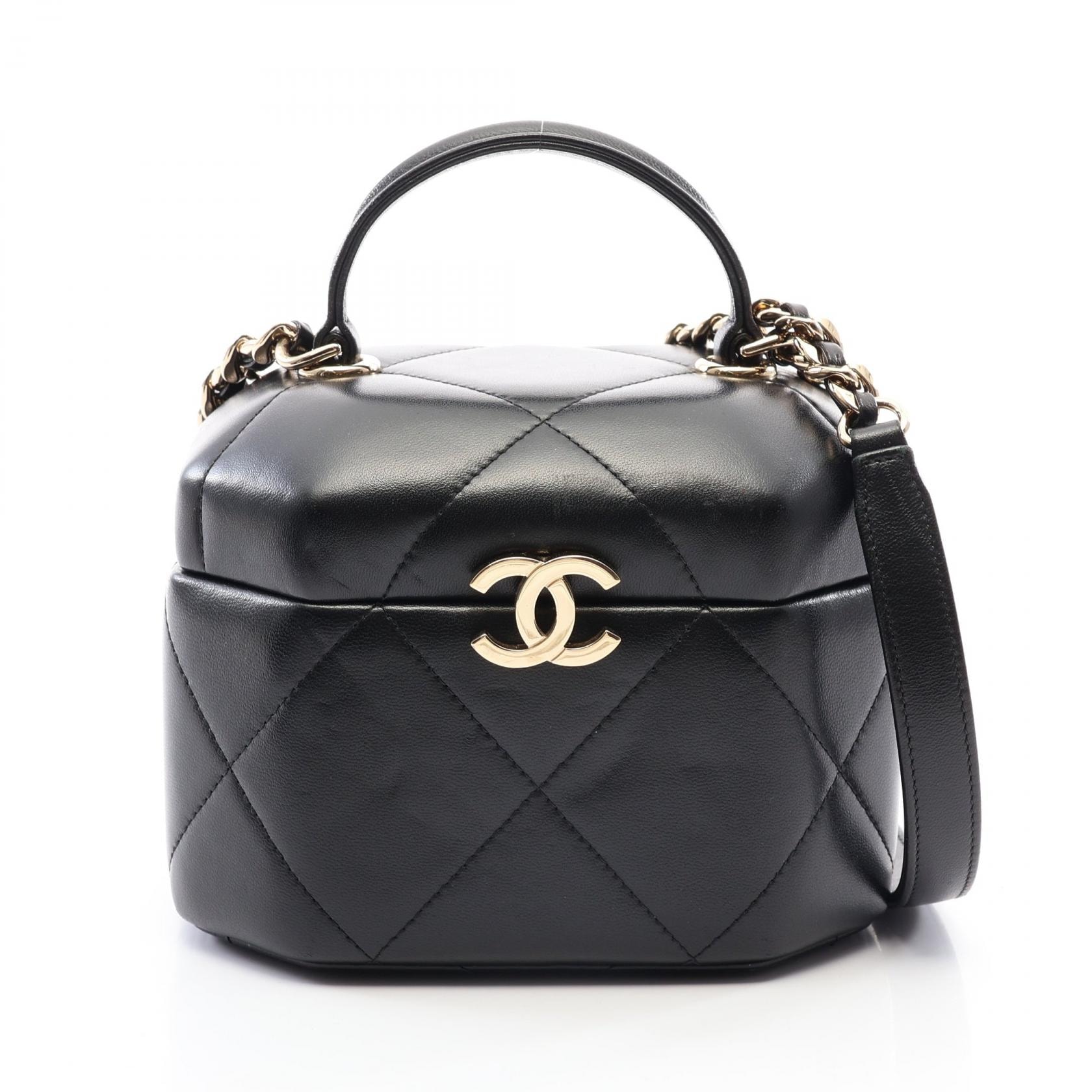 シャネル CHANEL ココマーク バニティバッグ 2WAY ショルダーバッグ バッグ ラムスキン(羊革) レディース ブラック系 AS2630 【中古】