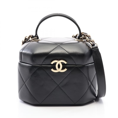 シャネル CHANEL ココマーク バニティバッグ 2WAY ショルダーバッグ バッグ ラムスキン(羊革) レディース ブラック系 AS2630 【中古】