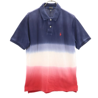 POLO RALPH LAUREN ポロラルフローレン グラデーション 半袖 ポロシャツ L 14-16 ネイビー 鹿の子
