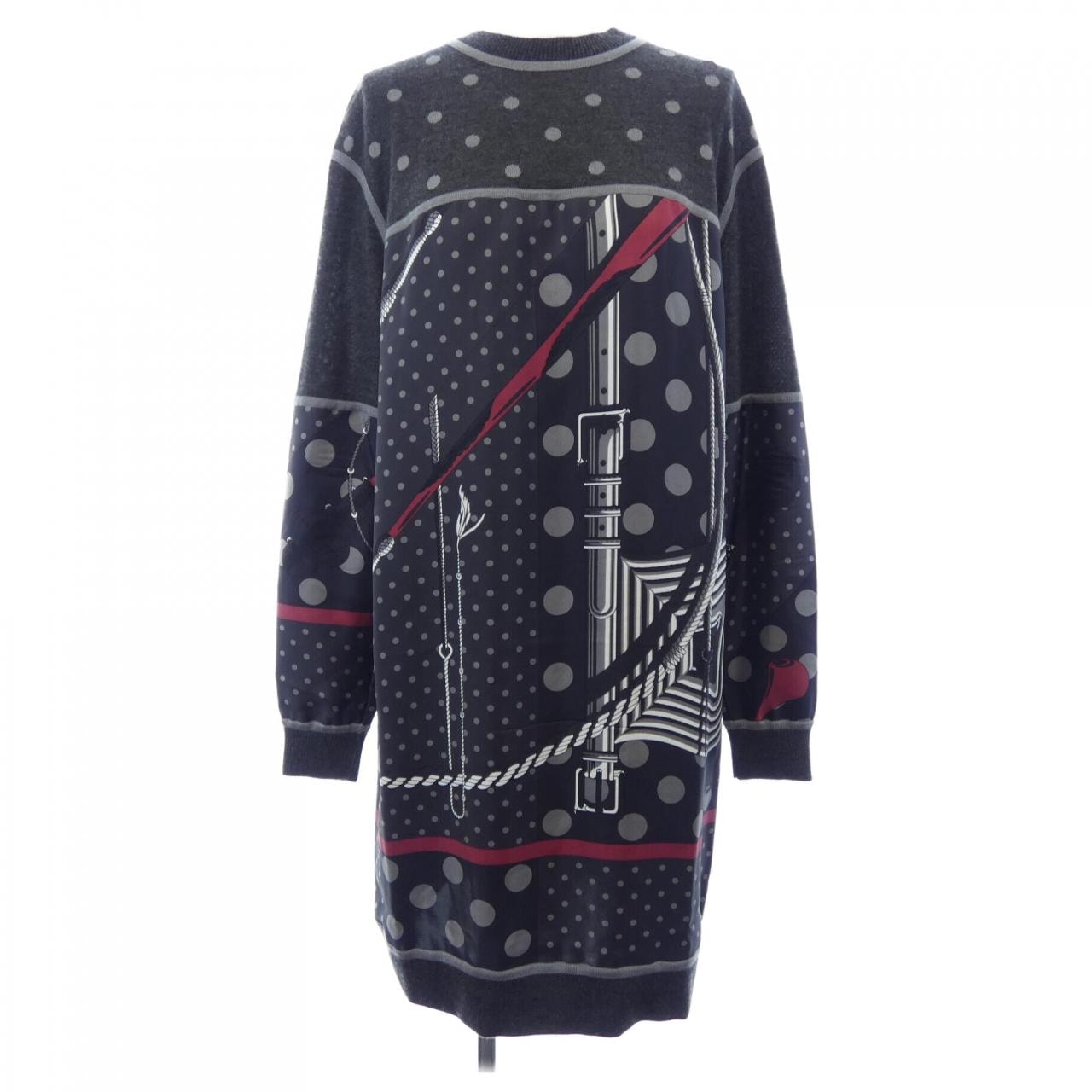 エルメス HERMES CLIL-CLAC A POIS *17-7754 ツイルレーヌ ワンピース