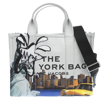 マーク ジェイコブス 美品 THE MEDIUM CITY TOTE トートバッグ レディース グレー系