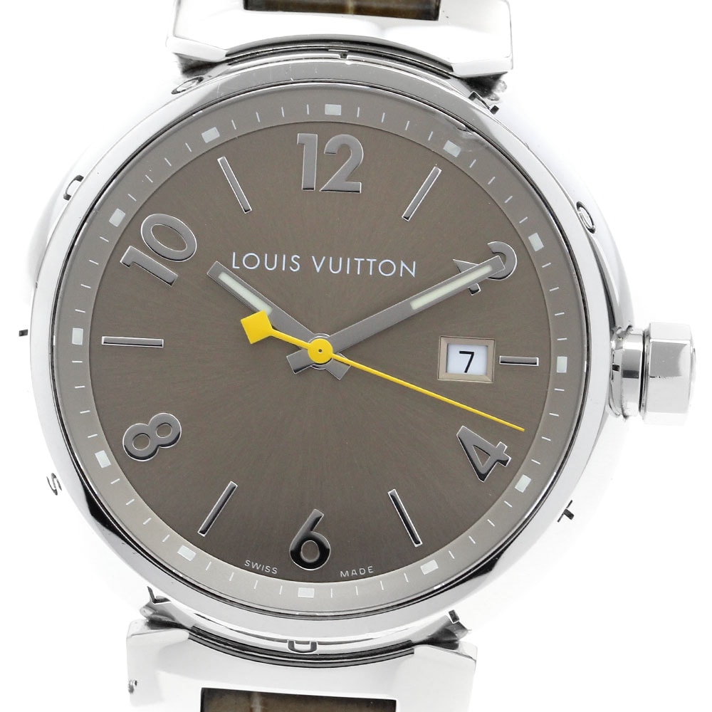 ルイ・ヴィトン タンブール デイト Q1112 クォーツ メンズ 【中古】