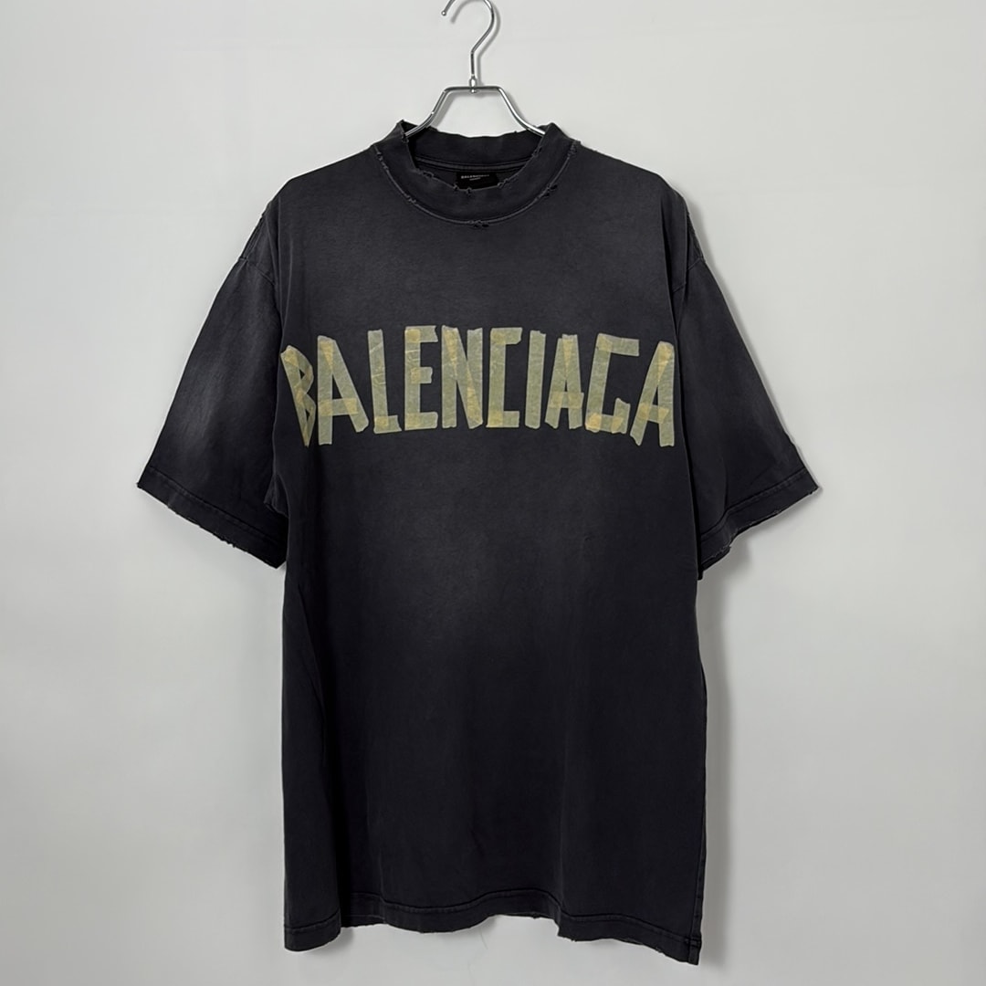 BALENCIAGA MENS Tape Type T-shirt Medium Fit "Black"