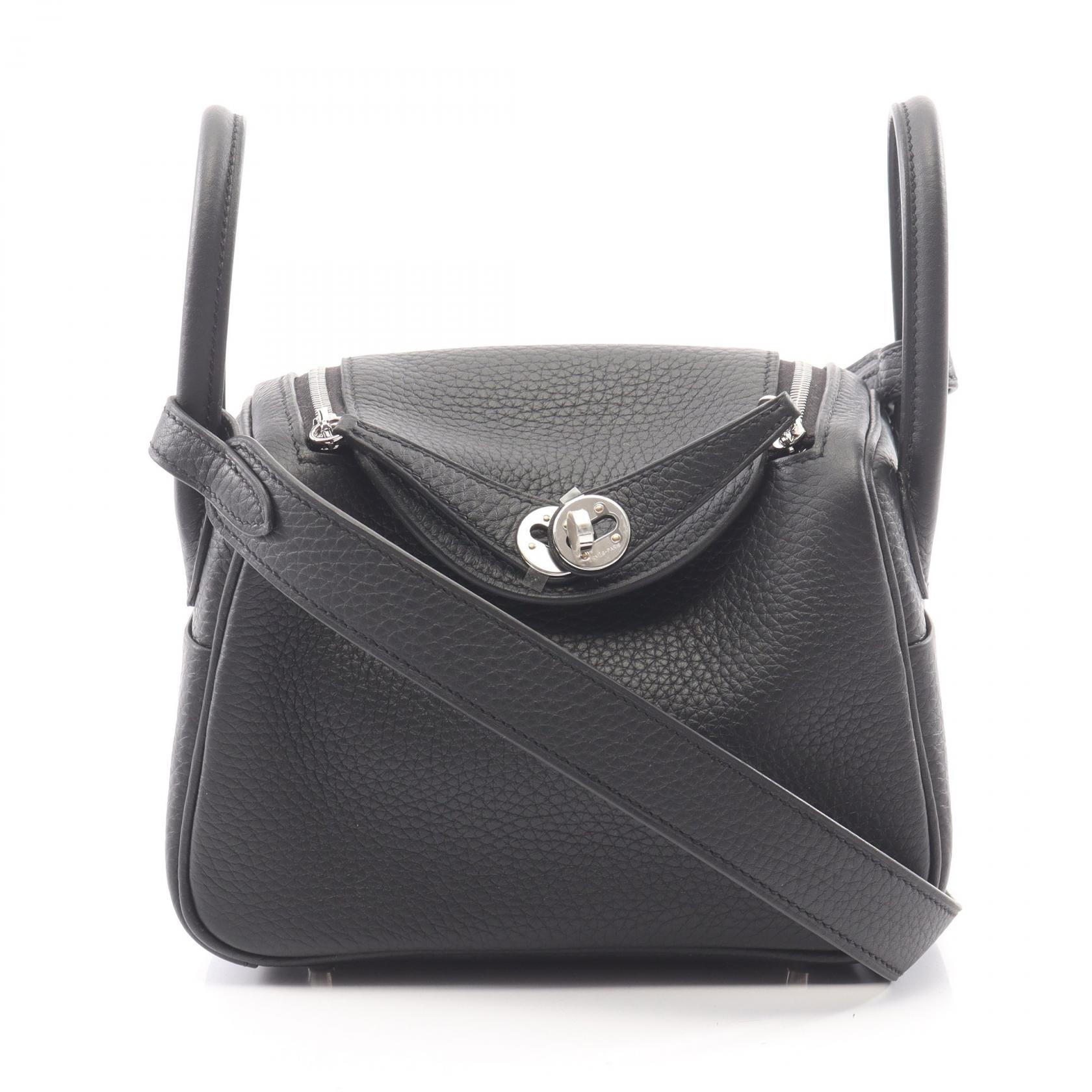 エルメス HERMES リンディ ミニ ショルダーバッグ バッグ レザー トリヨンクレマンス レディース ブラック系 【中古】