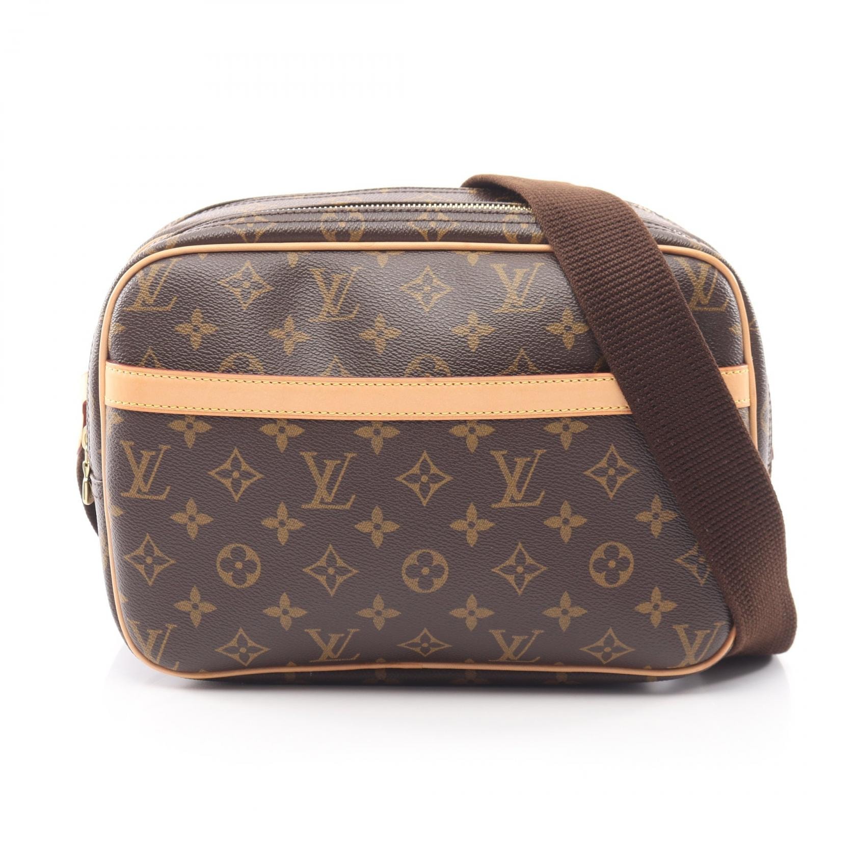 ルイ・ヴィトン LOUIS VUITTON リポーターPM モノグラム ショルダーバッグ バッグ PVCコーティングキャンバス レザー レディース ブラウン系 M45254 【中古】
