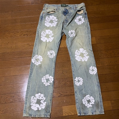 DENIM TEARS Straight Cotton Wreath Denim Pant "Dirty Wash"