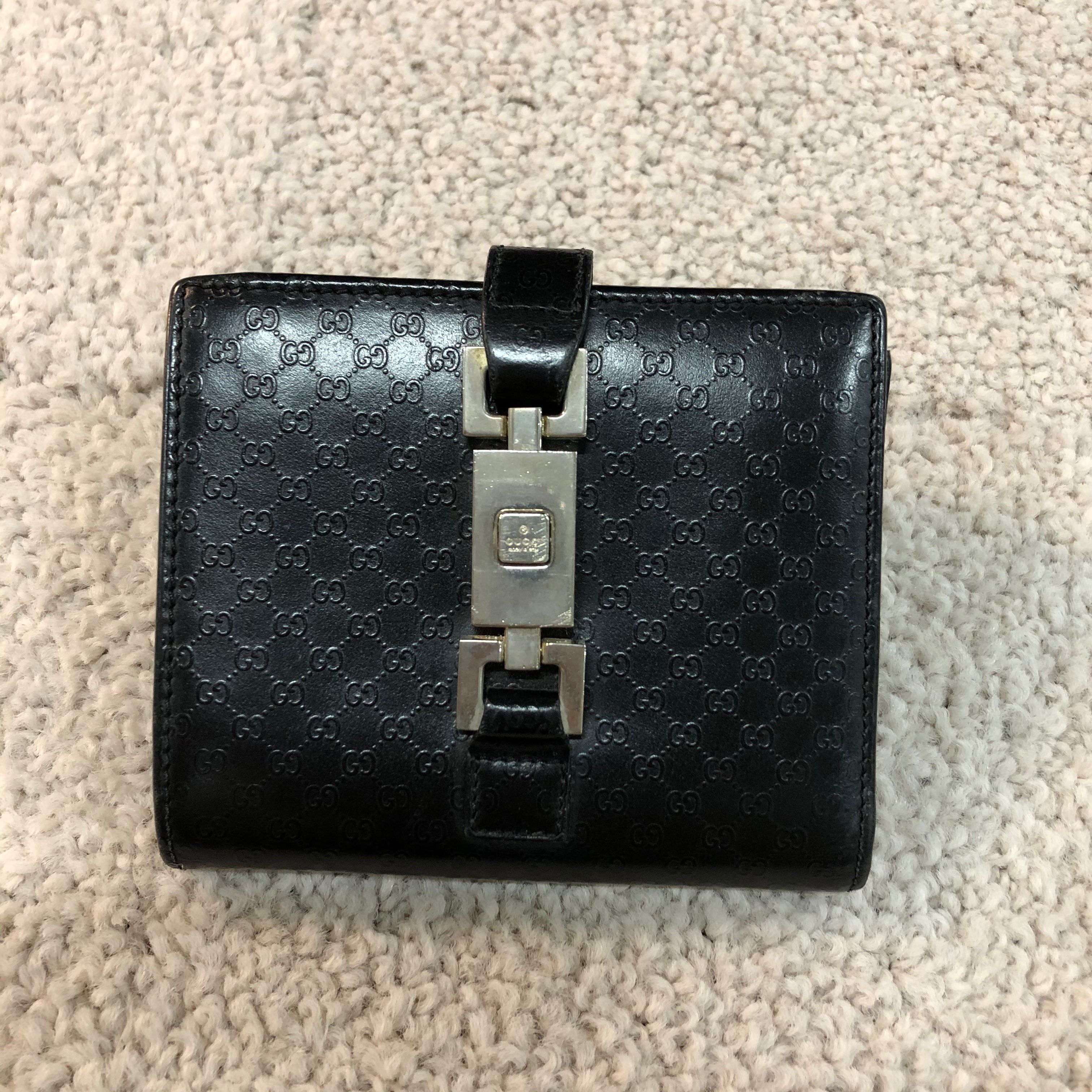 GUCCI Micro G Print Chrome Jackie Wallet