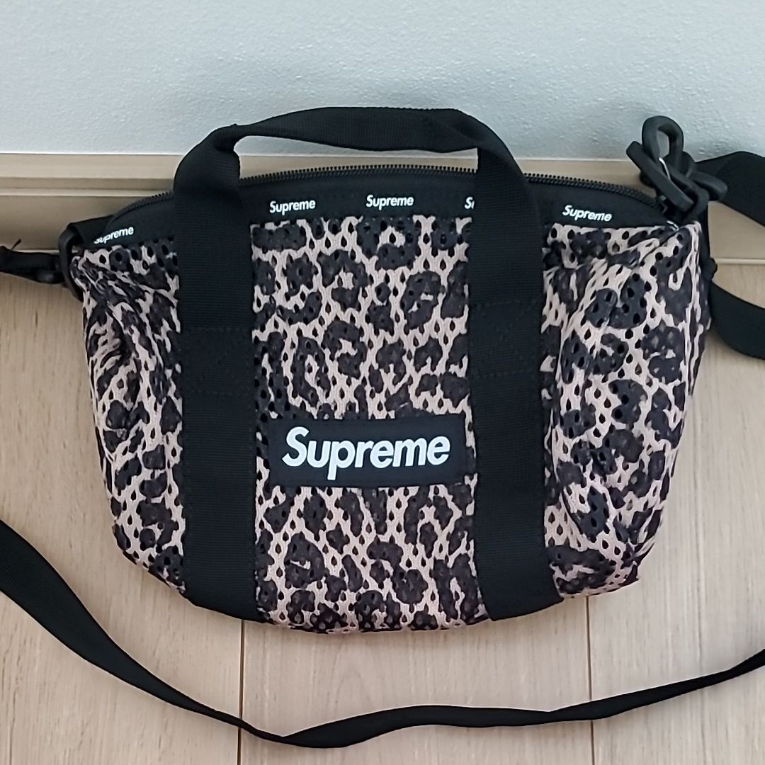 Supreme Mesh Mini Duffle Bag "Leopard" (23SS)
