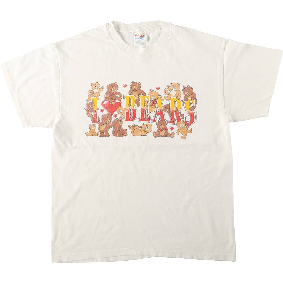 古着 90~00年代 ヘインズ Hanes テディベア柄 プリントTシャツ メンズL相当 ヴィンテージ/eaa665585