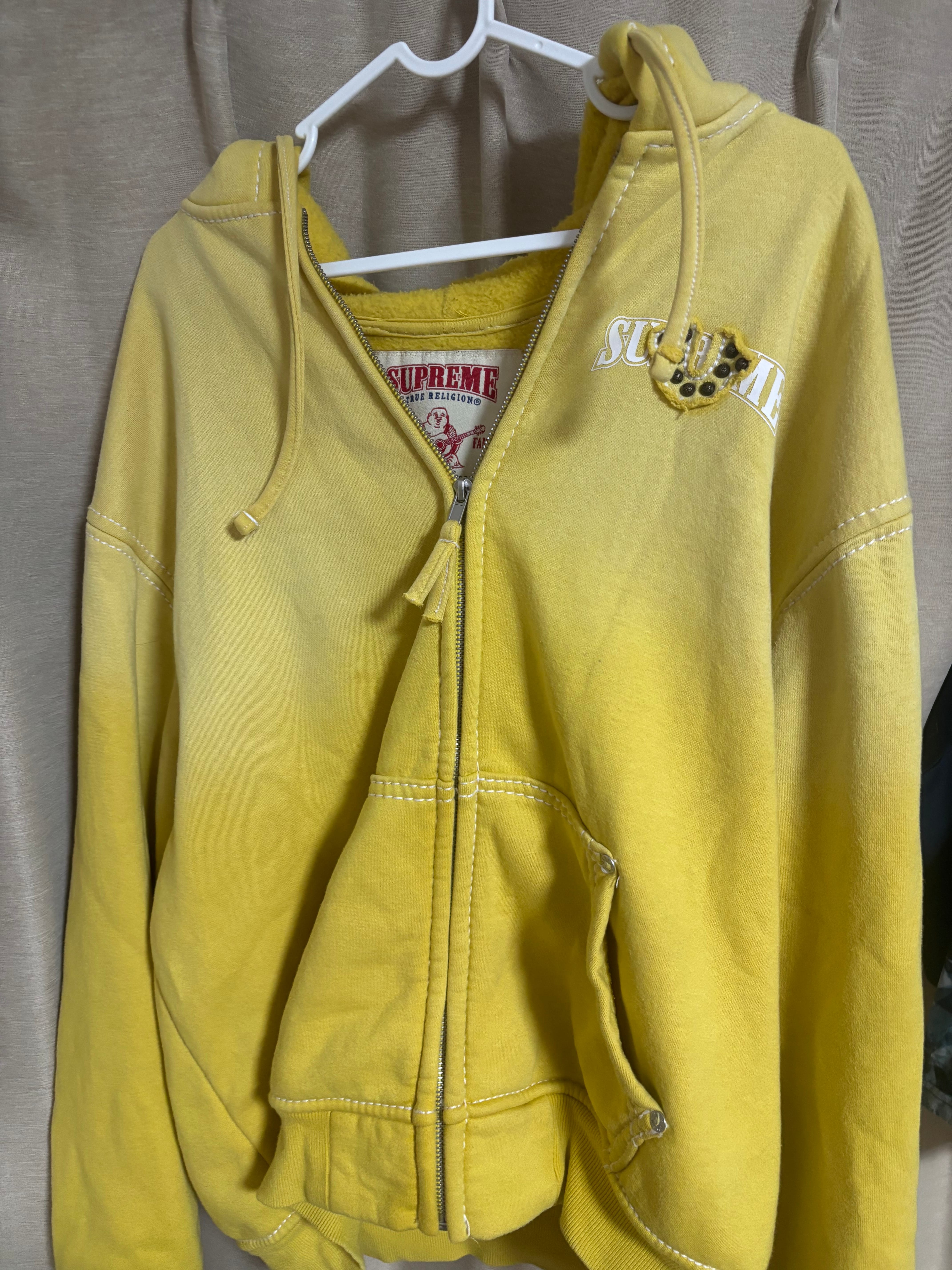 Supreme x True Religion Zip Up Hooded Sweatshirt "Yellow"