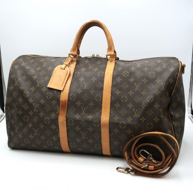 LOUIS VUITTON(ルイ・ヴィトン)キーポル・バンドリエール55 ヴィンテージ ボストンバッグ 2WAY ショルダーバッグ モノグラムキャンバス ブラウン ゴールド金具 M41414【中古】