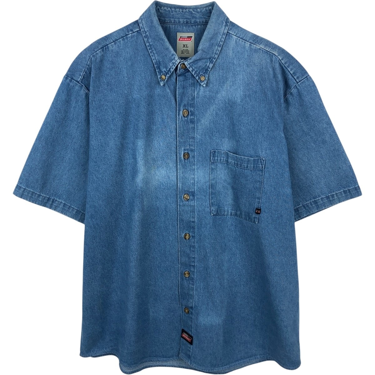 古着 ディッキーズ Dickies デニム 半袖 ワークシャツ ボックスシャツ メンズXL相当/eaa668068