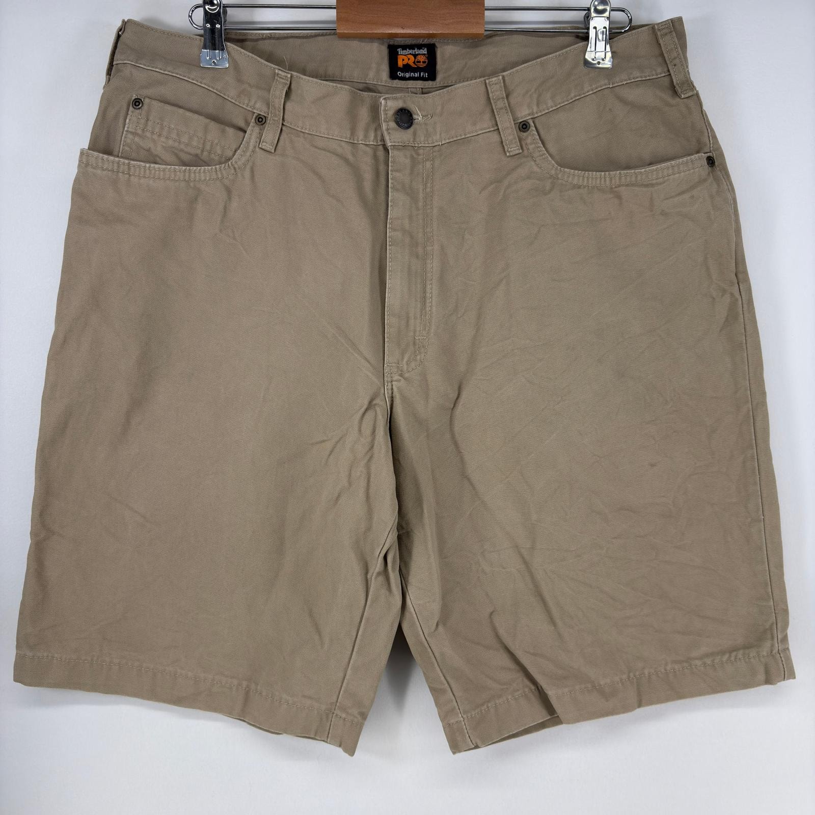 古着 ティンバーランド Timberland ショートパンツ ペインター ワンポイントロゴ ハーフパンツ ダック w38 ベージュ メンズ