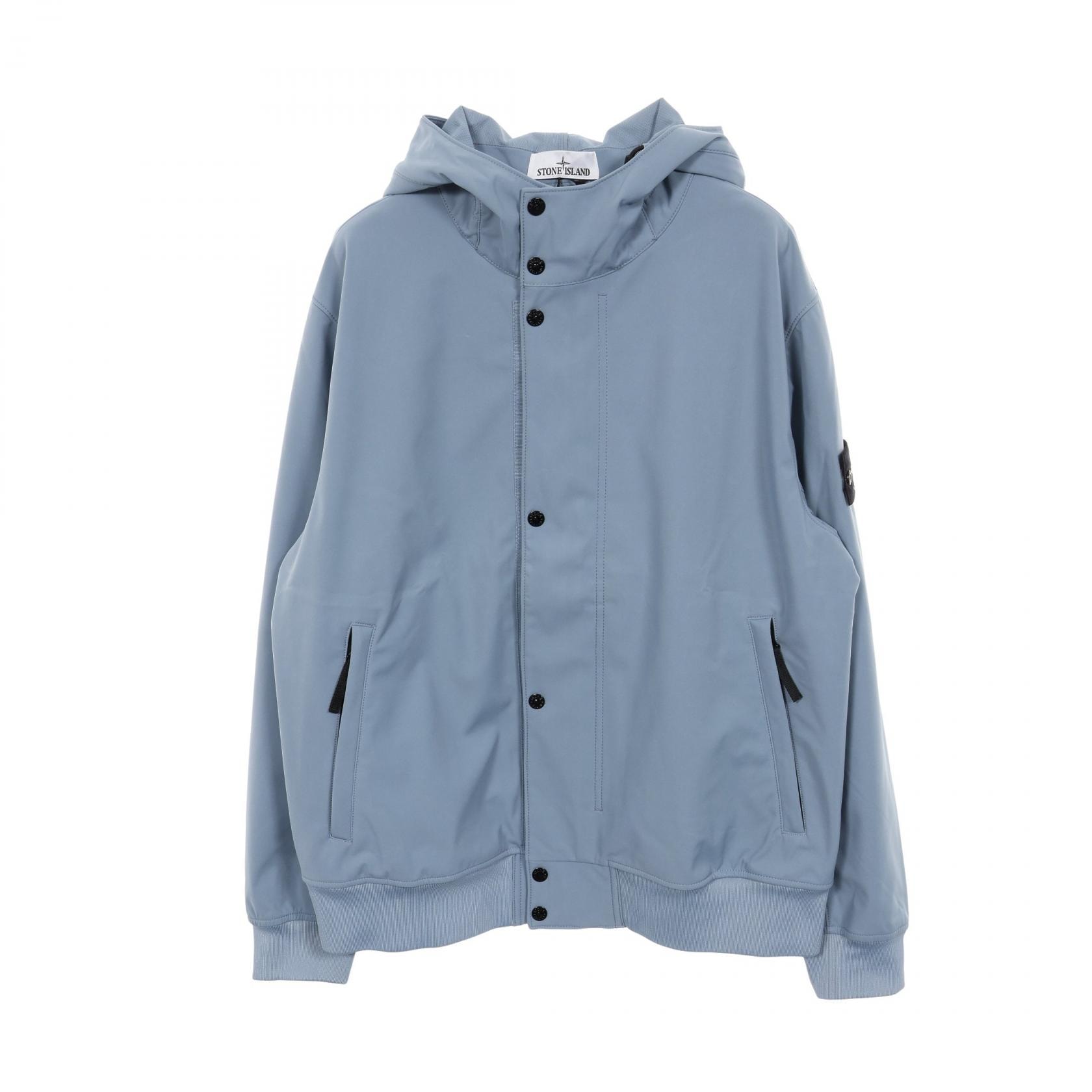 ストーンアイランド STONE ISLAND フード付き ウインドブレーカー マウンテンパーカー 衣料品 アウター ポリエステル メンズ ブルー系 L1S154100118S0A22V00 【新品】