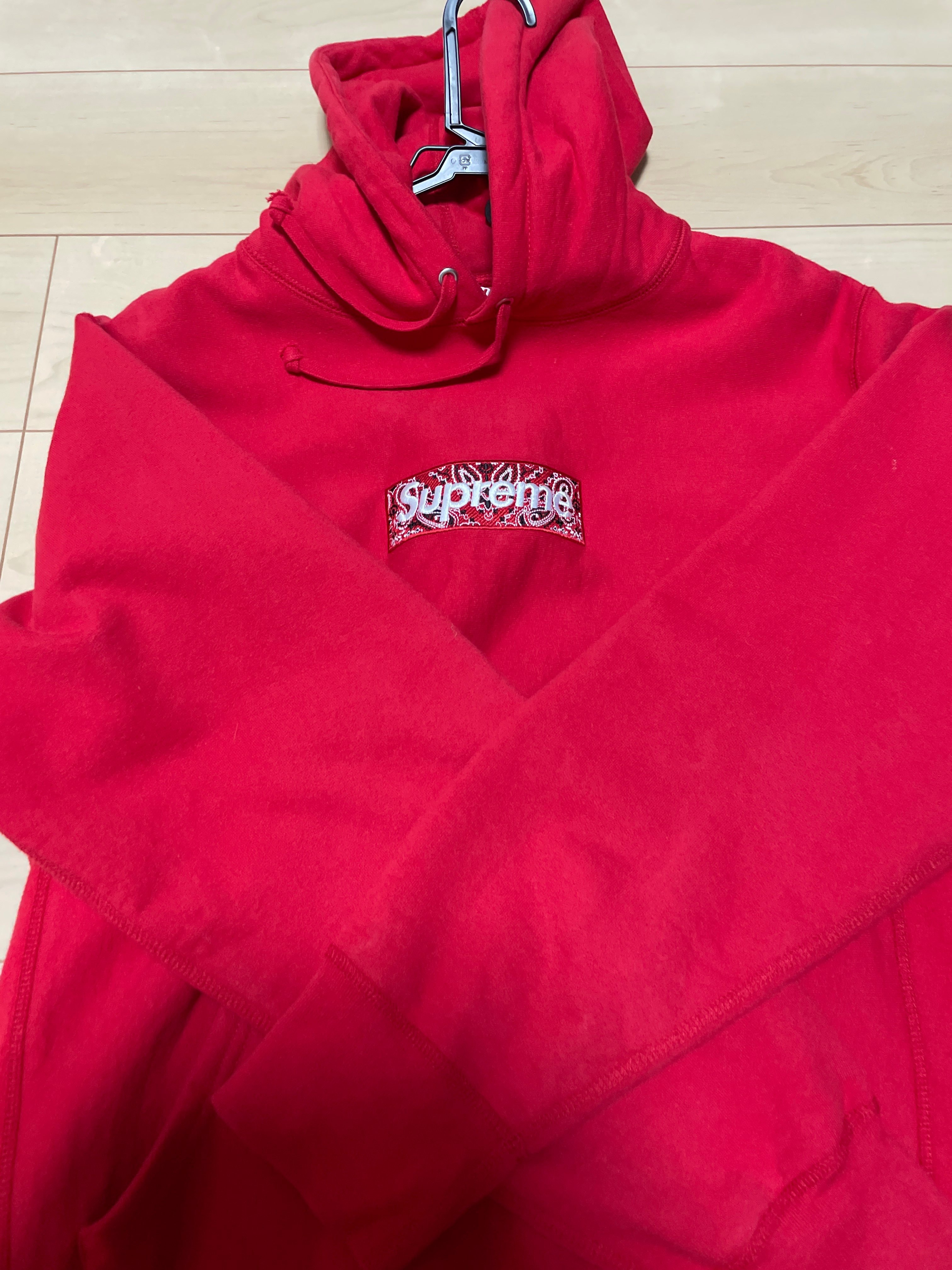 Supreme Bandana Box Logo Hooded Sweatshirt "Red"