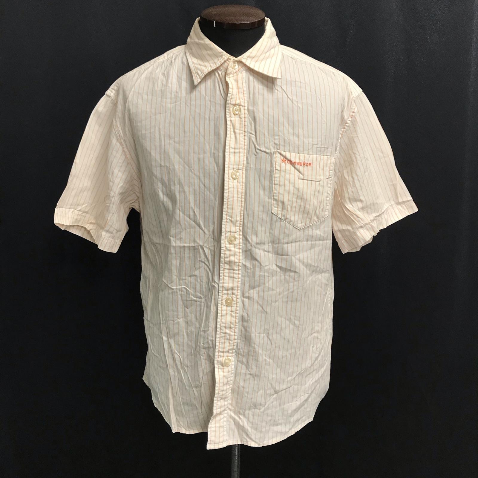 CONVERSE【コンバース】 半袖シャツ メンズ【size:L/オレンジ×白/orange×white/ストライプ】Tops/Shirt◆BJ022-f
