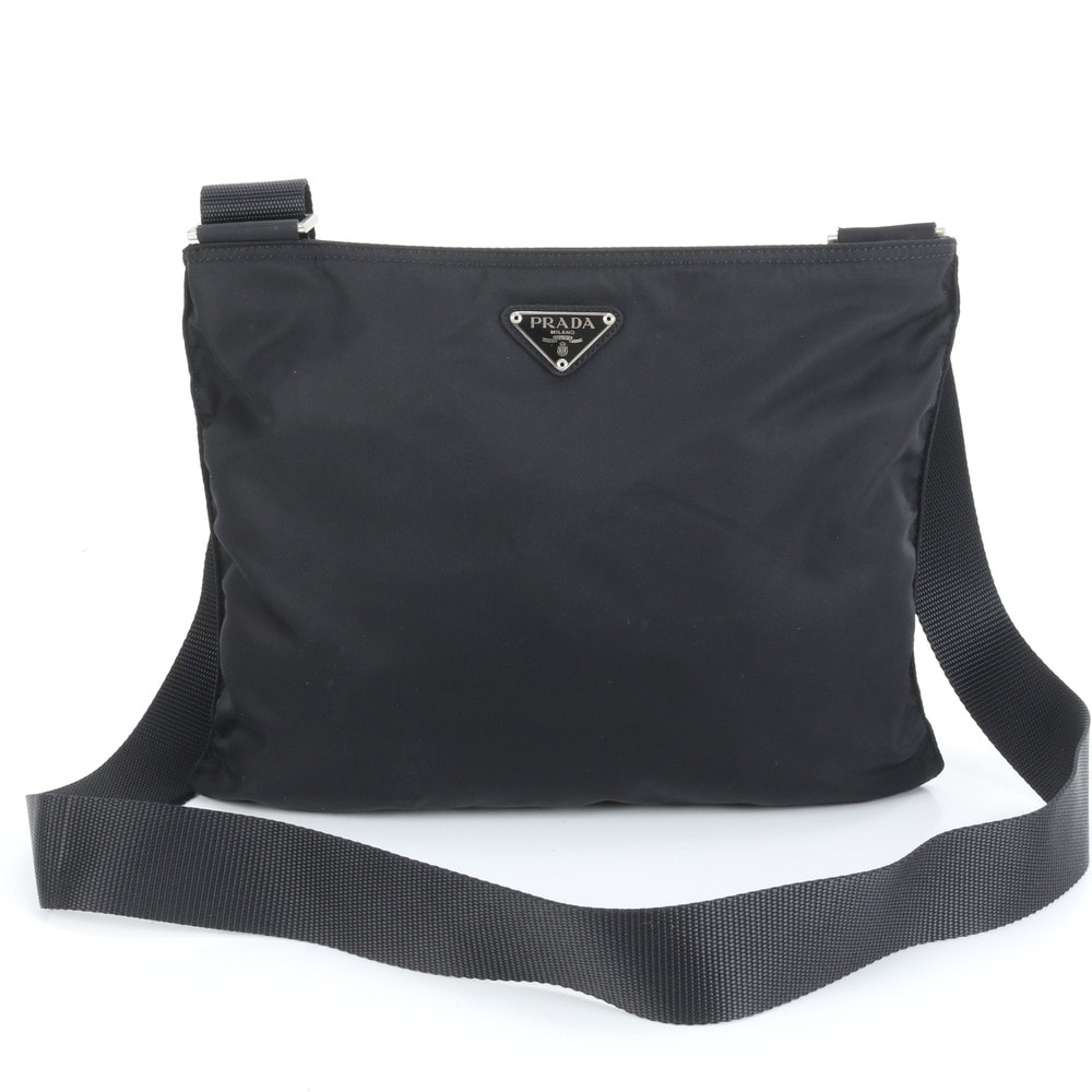 ■極美品 プラダ テスート ナイロン三角ロゴショルダーバッグ