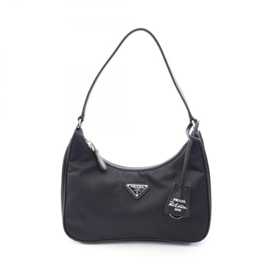 プラダ PRADA TESSUTO+SAFFIANO Re-Edition 2005 Re-Nylon ミニバッグ ハンドバッグ バッグ ナイロン サフィアーノレザー レディース ブラック系 1NE204 【中古】
