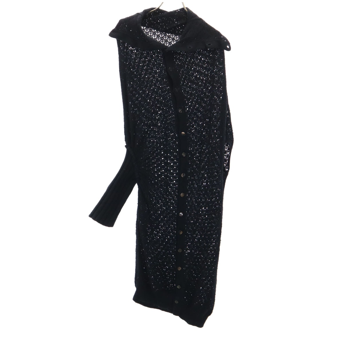 Y's ワイズ 長袖 変形 ニットカーディガン 3 黒 ヨウジヤマモト