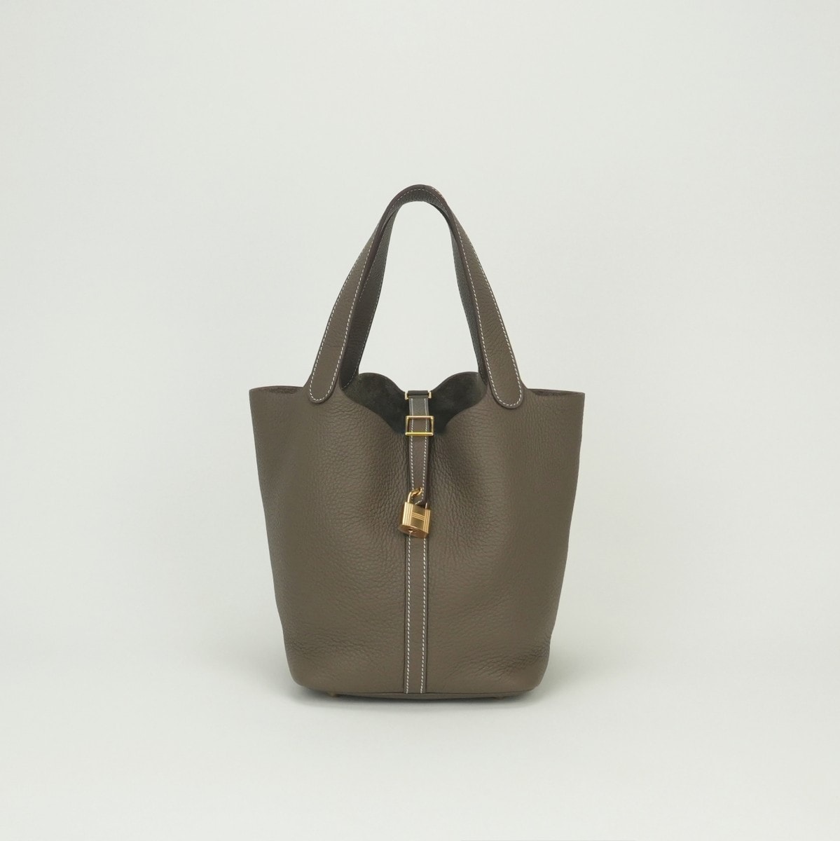 エルメス HERMES ピコタンロックMM ピコタンMM ピコタンロック22 バッグ トートバッグ トリヨンクレマンス エトゥープ Etoupe グレー Gray ゴールド金具 ハンドバッグ