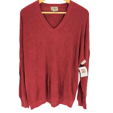 90S Vネック コットン ニット セーター ビッグサイズ【1138804173565】