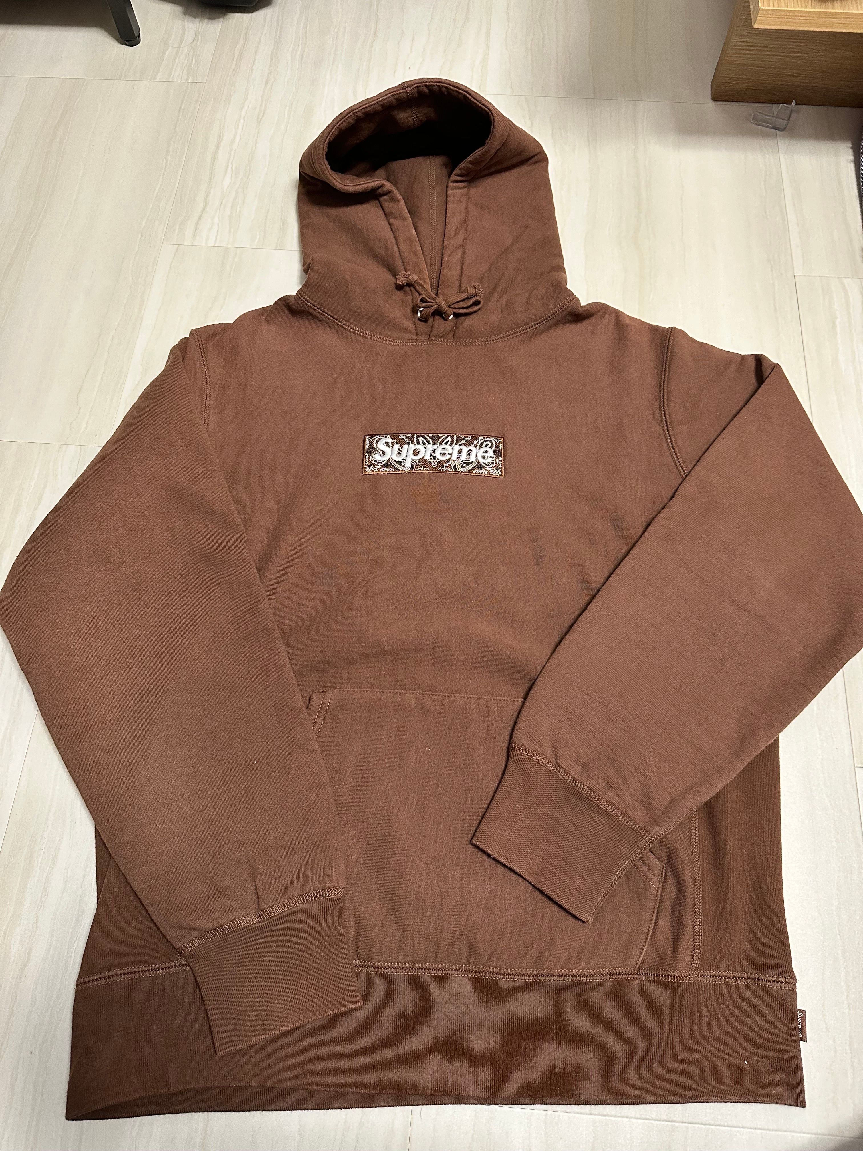 Supreme Bandana Box Logo Hooded Sweatshirt "Brown"
