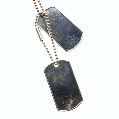 グッチ タグ ネックレス ペンダント ボールチェーン SV925