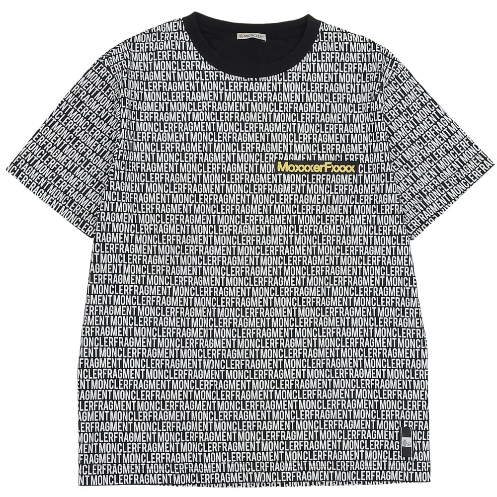 モンクレール ×FRAGMENT MAGLIA 総柄 Tシャツ トップス メンズ ブラック ホワイト M 18年 M