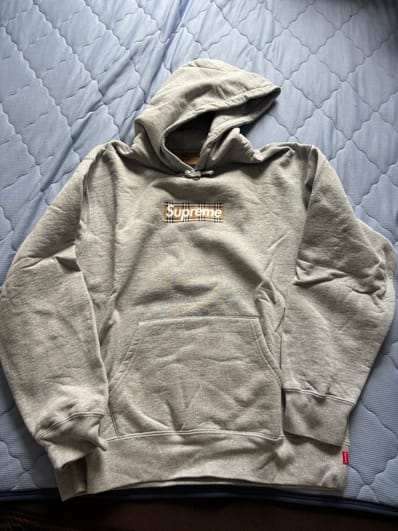Supreme / Burberry Box Logo Hooded Sweatshirt "Heather Grey"
