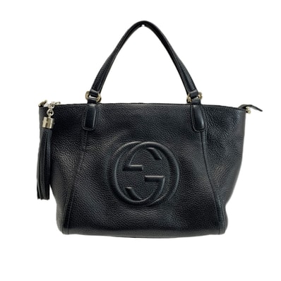 GUCCI グッチ ソーホー インターロッキングG 2WAYバッグ レザー 369176 ブラック 袋 ストラップ付