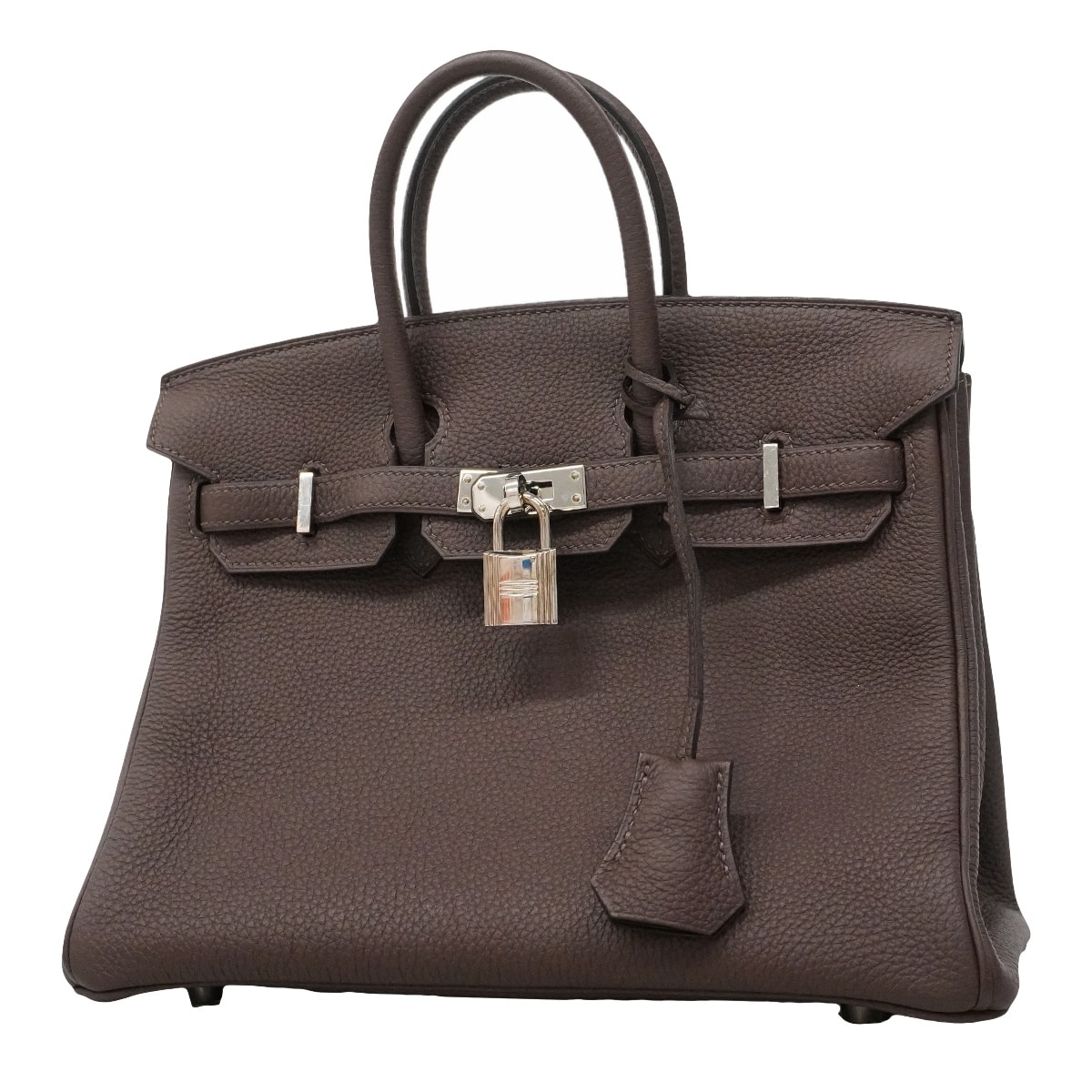 【6ia1131-g】エルメス ハンドバッグ バーキン25 トゴ ショコラ シルバー金具 D刻印【中古】レディース