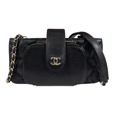 シャネル ショルダーバッグ キャビアスキン AP2916 ブラック レディース CHANEL 中古