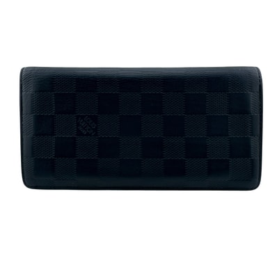 ルイヴィトン LOUIS VUITTON 長財布 ダミエ アンフィニ ポルトフォイユ ブラザ N63119 ネイビー