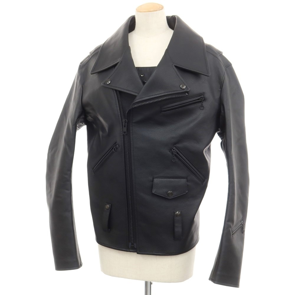 【中古】ジュンヤワタナベ JUNYA WATANABE 2024年春夏 JM-J026 合成皮革 ダブルライダースジャケット ブラック【サイズM】【レディース】