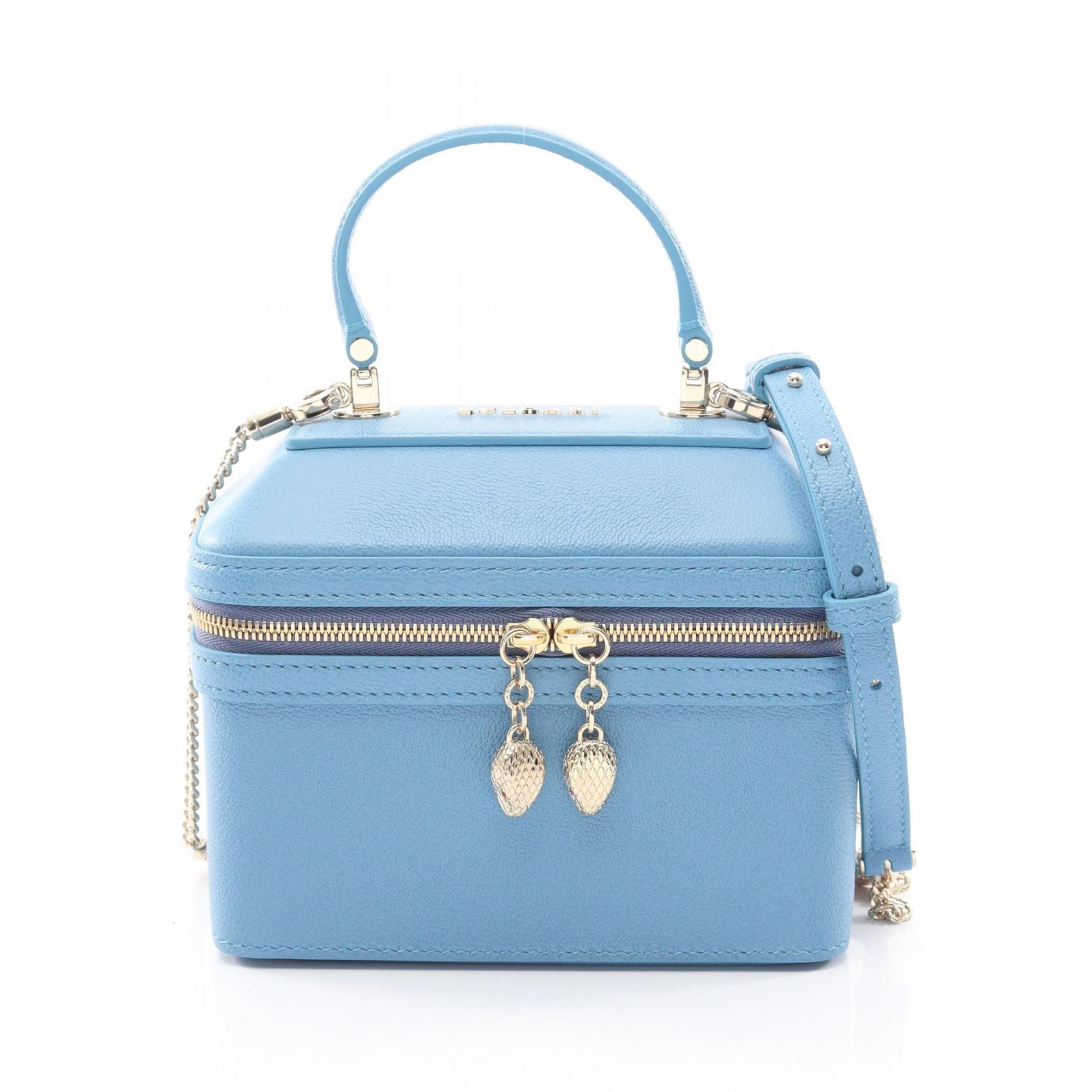 ブルガリ BVLGARI Serpenti Forever セルペンティ フォーエバー 2WAY ハンドバッグ バッグ レザー レディース ブルー系 【中古】