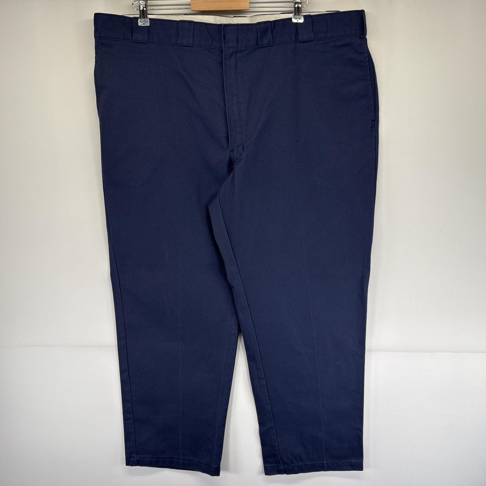 古着 ディッキーズ Dickies ワークパンツ 874 オリジナルフィット チノパン ワンポイントロゴ 長ズボン w46 L30 ネイビー メンズ