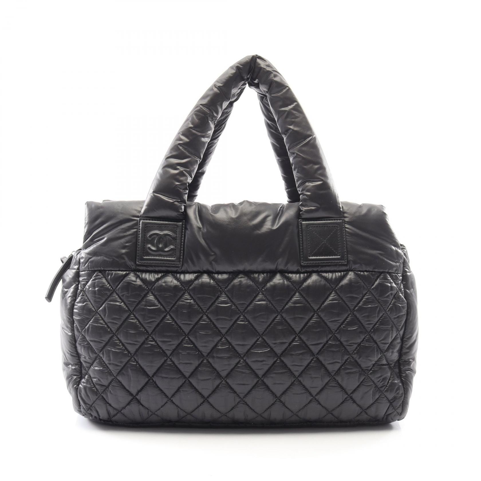 シャネル CHANEL コココクーン ハンドバッグ バッグ ナイロン レザー レディース ブラック系 【中古】