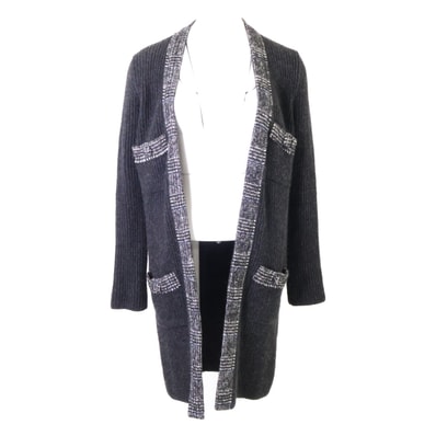 シャネル 美品 国内正規 07A P31752W04010 カシミヤ リブニット ロングカーディガン 38