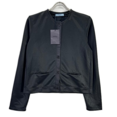 プラダ 34384 ブラック 10年 JERSEY RASO エルボーパッチ カーディガン L
