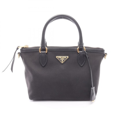 プラダ PRADA ハンドバッグ バッグ キャンバス レザー レディース ブラック系 【中古】