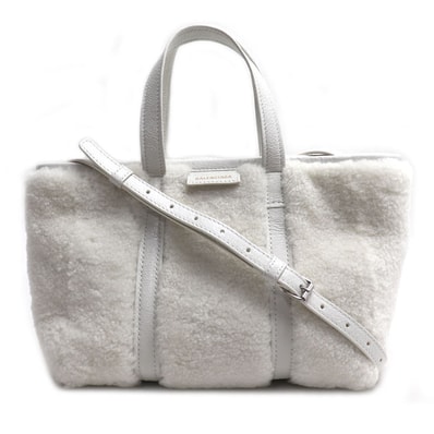 BALENCIAGA バレンシアガ バルベス スモール 2Wayショルダーバッグ ホワイト 671404 レディース【中古】