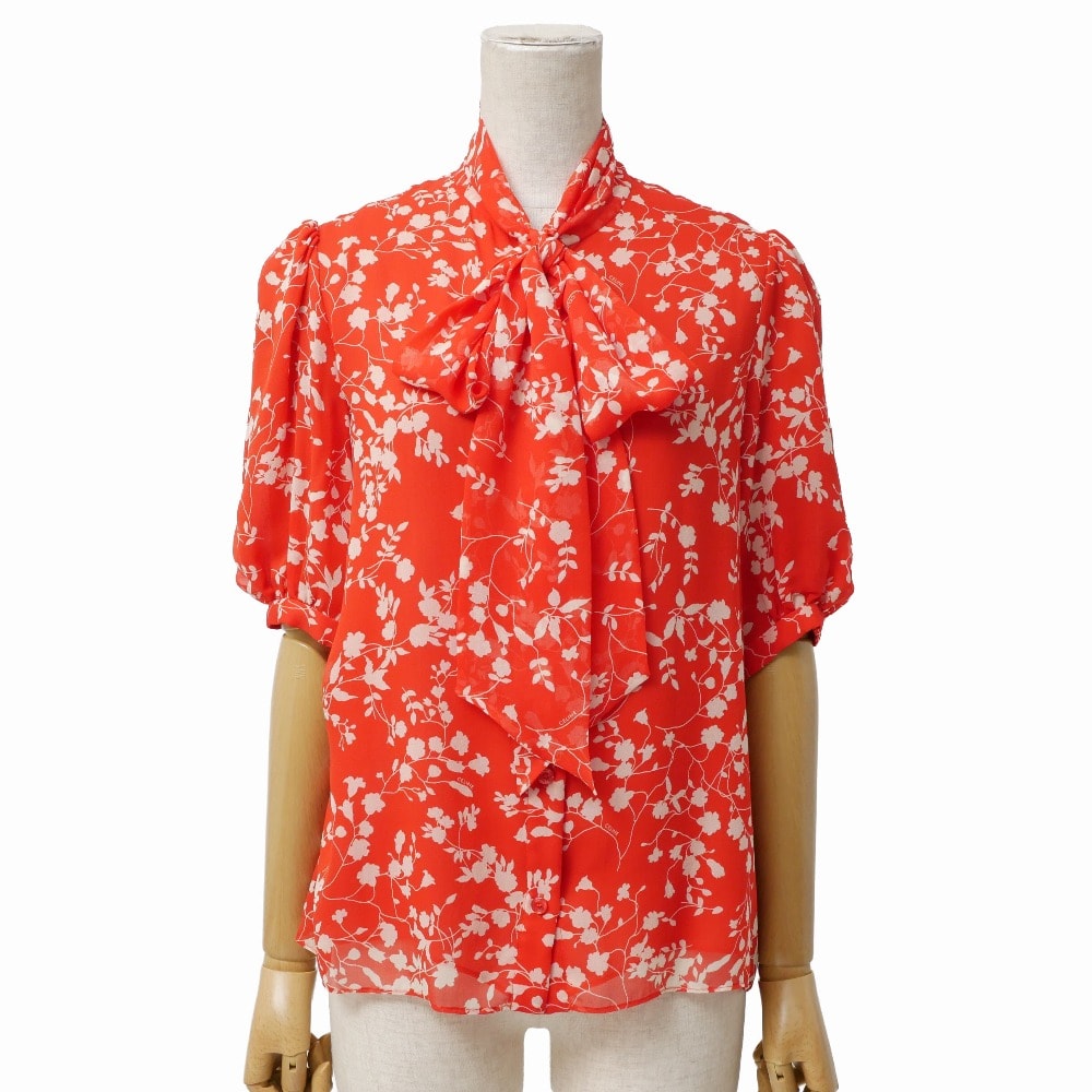 ■美品■CELINE セリーヌ ブラウス サイズ34 エディ期 総シルク ボウタイリボン ブランド古着【中古】20260403/RA8680