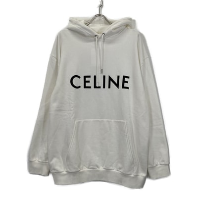 セリーヌ ホワイト 2Y668670Q Sweatshirts フーディープルオーバーシャツ S