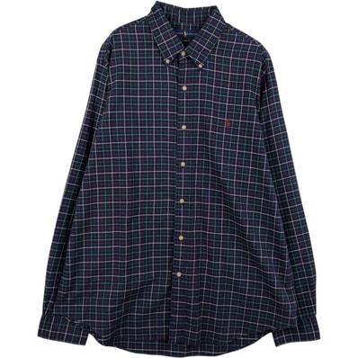 古着 ラルフローレン Ralph Lauren CLASSIC FIT 長袖 ボタンダウンチェックシャツ メンズXL相当/eaa634856