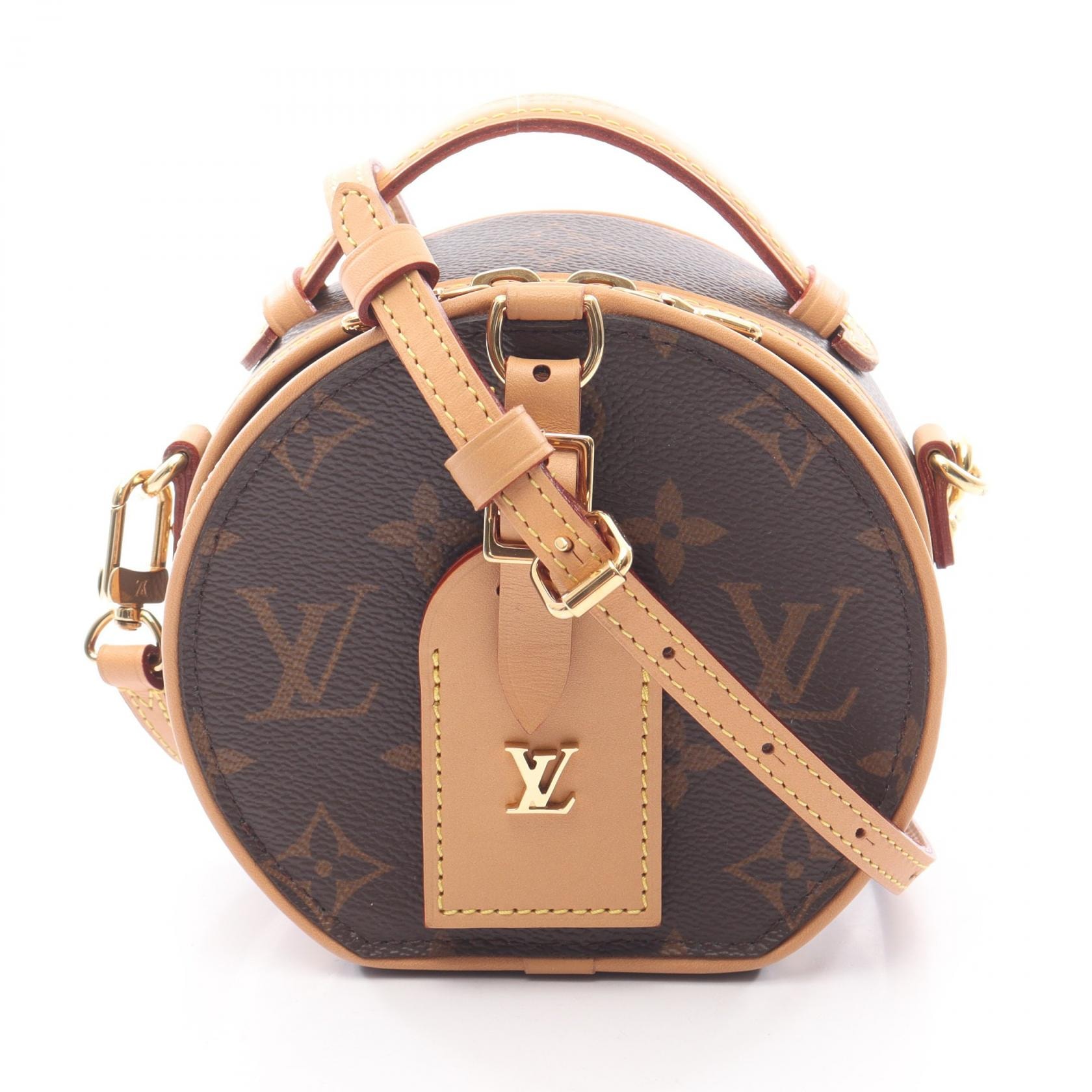 ルイ・ヴィトン LOUIS VUITTON ミニ ボワット シャポー ハンドバッグ バッグ PVCコーティングキャンバス レザー モノグラム レディース ブラウン系 M44699 【中古】