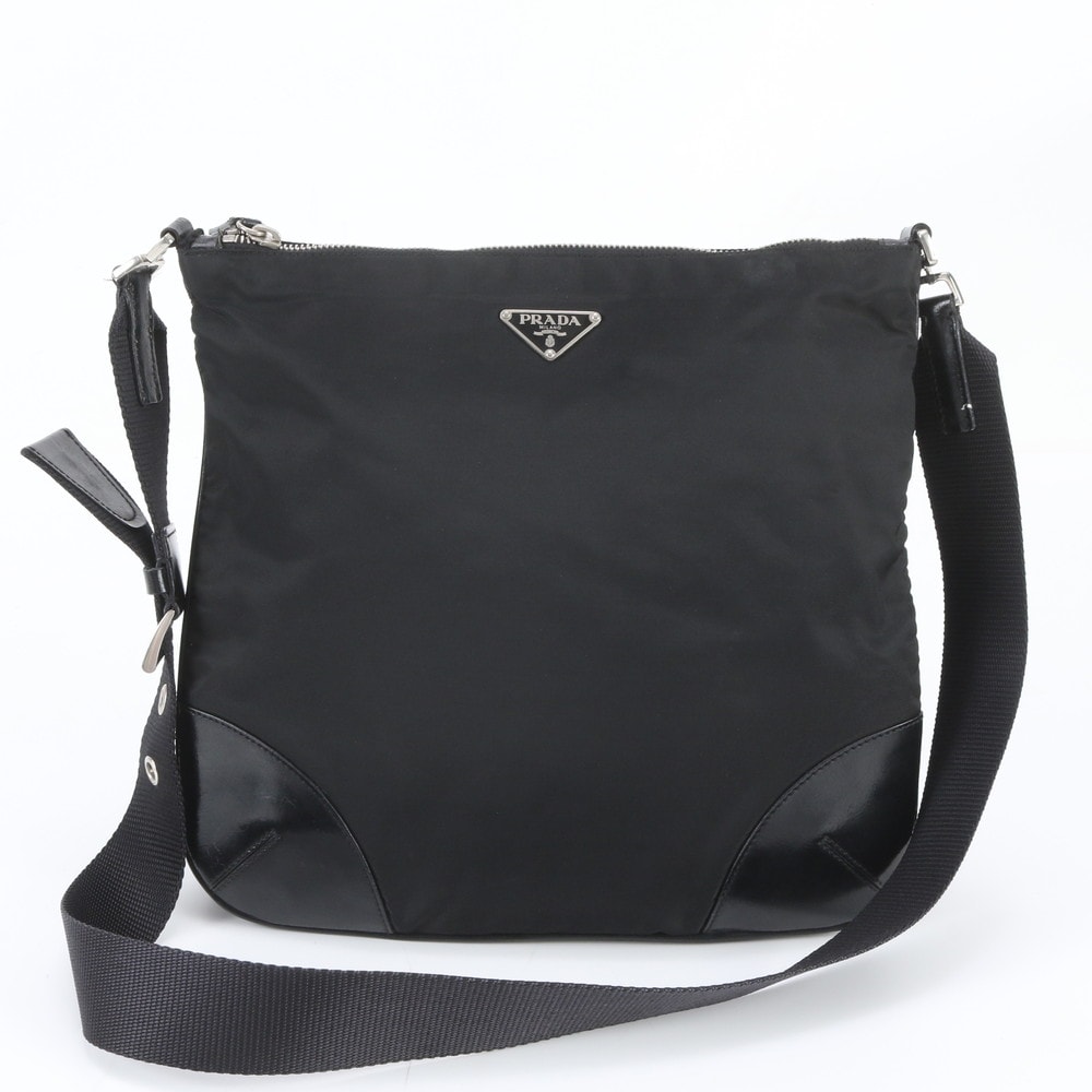 ■美品 プラダ テスート ナイロントライアングルロゴショルダーバッグ