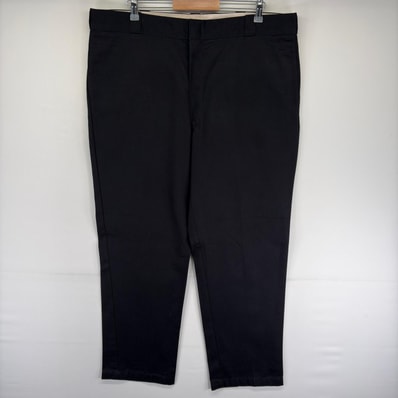 古着 ディッキーズ Dickies パンツ ワークパンツ チノパン スラックス 874 ジッパーフライ ストレート w42 L32 ブラック系 メンズ