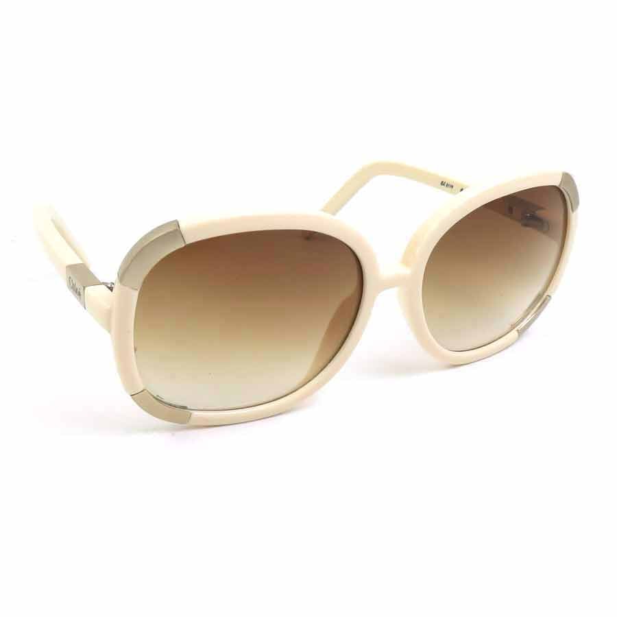 クロエ Chloe サングラス プラスチック アイボリー ユニセックス【中古】 56848a