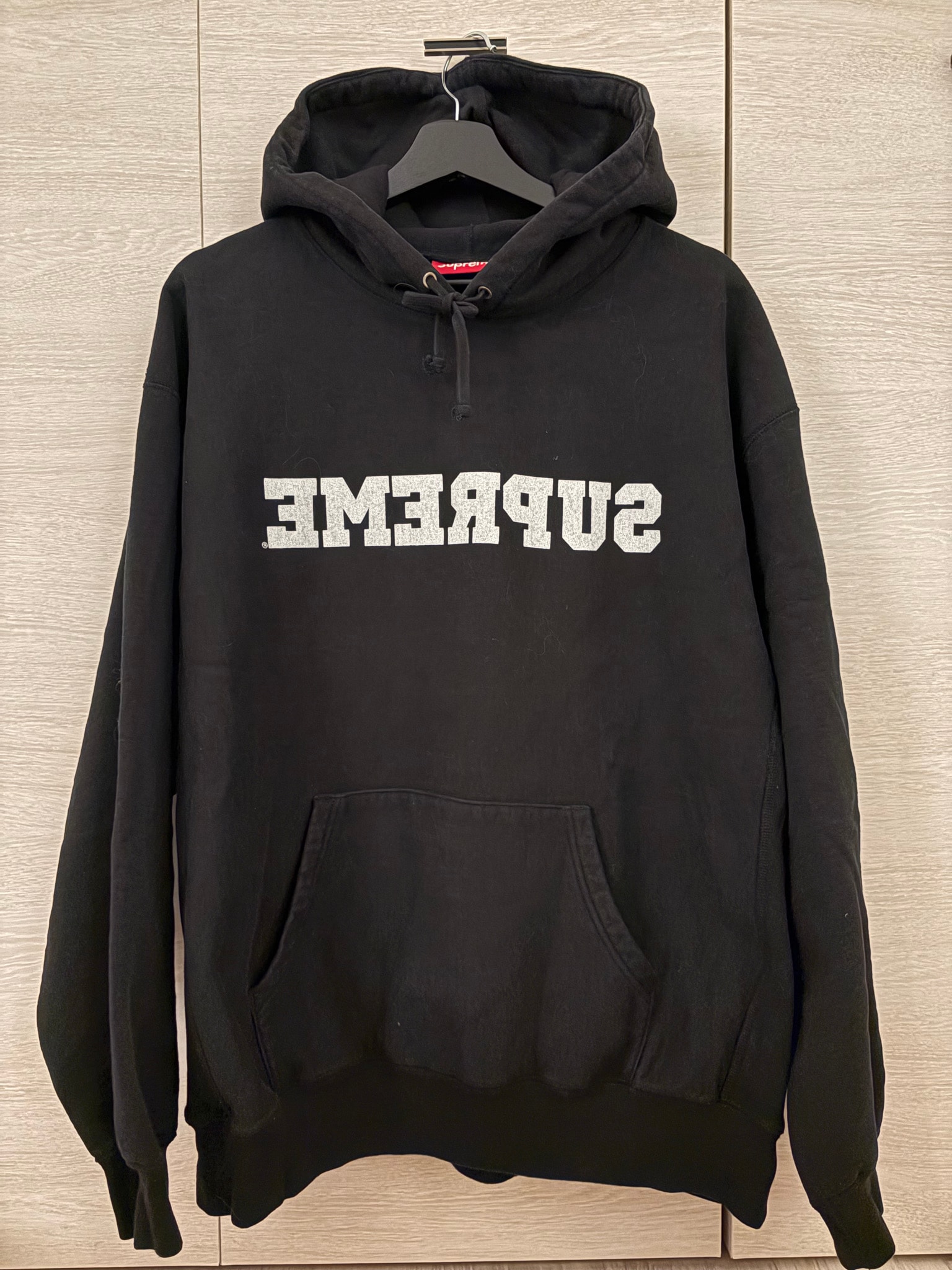Supreme Reverse Hooded Sweatshirt "Black"