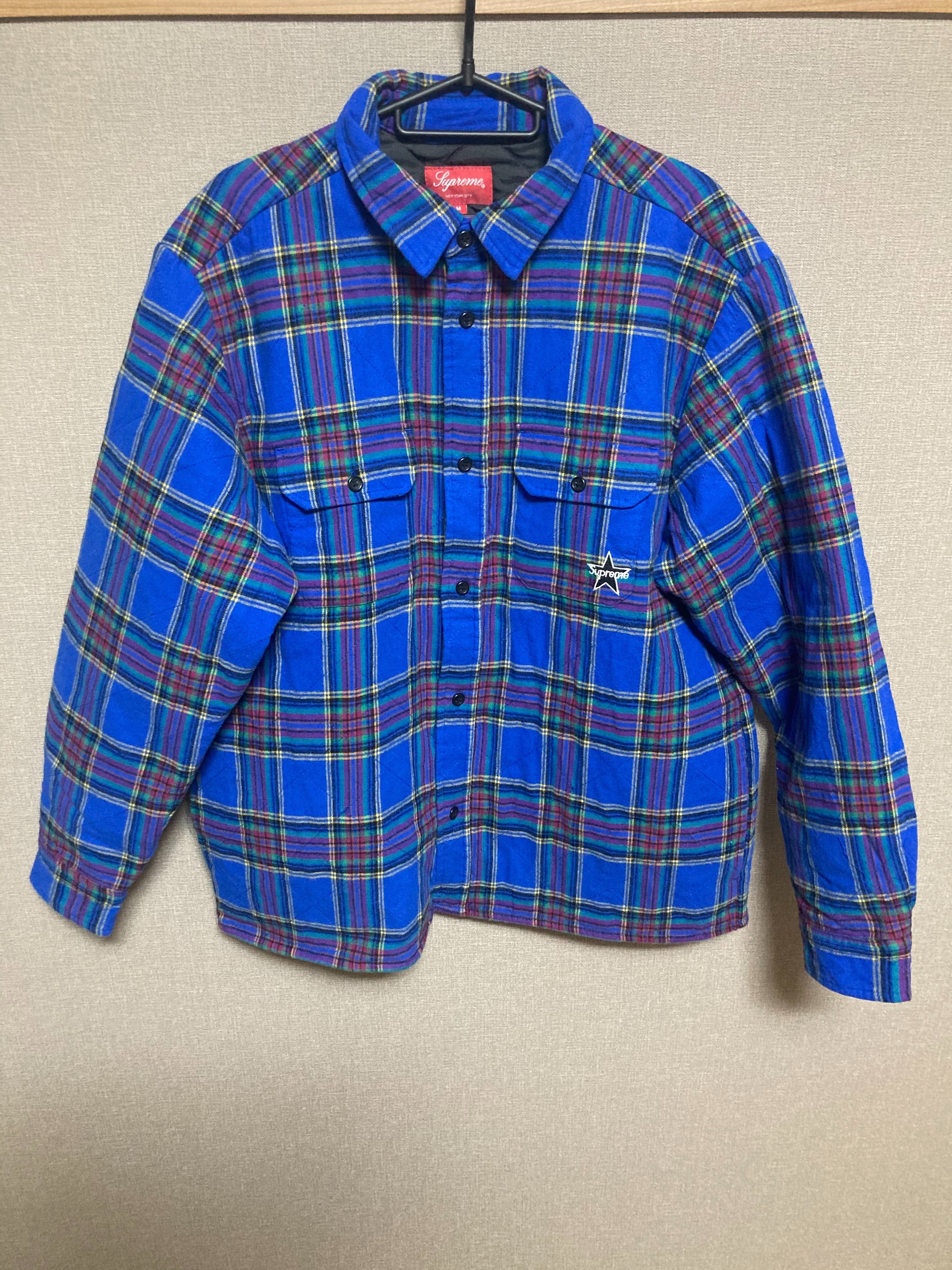 Supreme Quilted Plaid Flannel Shirt "Dusty Royal"